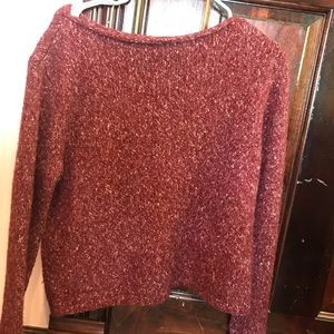 Soft Cropped/Flowy Maroon Sweater